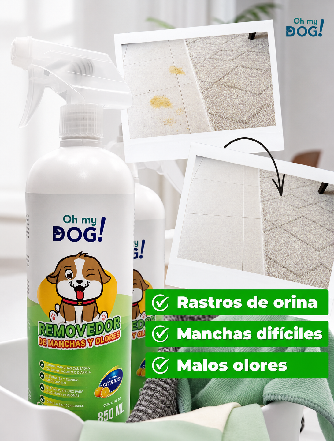 Dúo Removedor De Manchas, Rastro De Orina - Mascotas Citrico